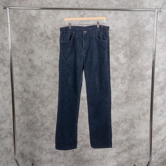Vintage Levis Corduroy Pants | Navy Blue Corduroy Pants | 34 x 32 | Straight Leg - Picture 1 of 6